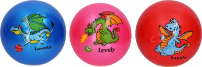 Produktbild von Gummiball, nicht aufgeblasen, Drache, 22 cm