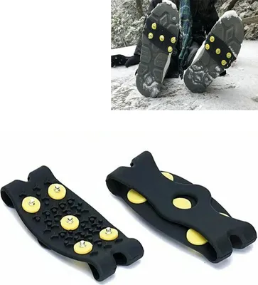 Produktbild von 5-Zinken Eisspikes, Steigeisen Wandersteigeisen Schuhspikes, rutschfeste Schuhüberzüge für Schnee & Eis