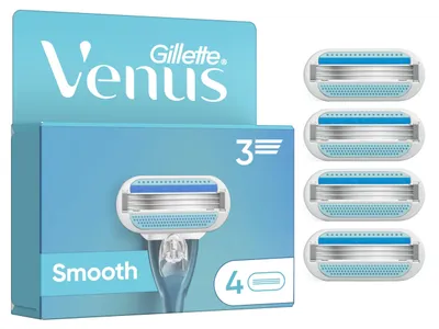 Produktbild von Gillette Venus Smooth Rasierklingen, 4 Original Ersatzklingen, Blau