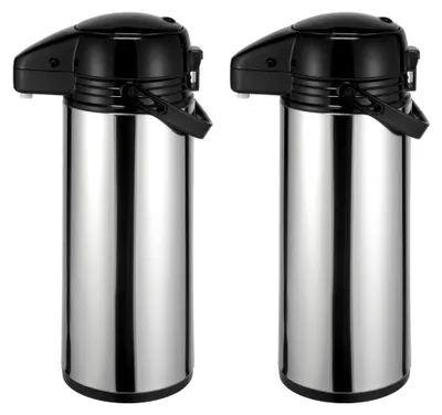 Produktbild von 2er Set Isolierkanne Edelstahl 1,9 Liter für Kaffee und Tee