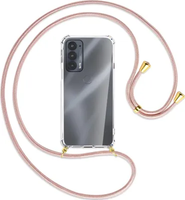 Produktbild von Handykette Backcover-Schutzhülle mit Band (Metall goldfarben) für Motorola Edge 20 - roségold