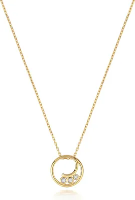 Produktbild von Funkelndes Feuer Raffinierte 9 Karat (375) Gold Damen - Diamant Anhänger mit Kette Brillant-Schliff H - I1 - 42cm*11mm; TRS35455