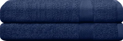 Produktbild von CAMRY Handtuch Set 2-teilig - 2 Handtücher 50x100 cm aus 100% Baumwolle - weiche und saugstarke Tücher in Farbe Navy