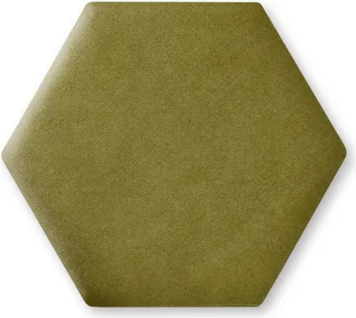 Produktbild von TAPHICEROS Hex Wandpaneel Polsterpaneel, 30x26 cm, VELUTTO 9, Olivgrün, Wandkissen Hexagon Wandpolster Kopfteil für Bett Gepolstert Polsterplatte