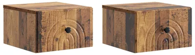 Image de Cabinet de chevet mural 2 pcs Bois ancien 33 x 34,5 x 20 cm