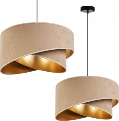Produktbild von Hängelampe Deckenleuchter Goldener Samt Lampenschirm