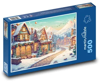 Zdjęcie produktu dla martinpuzzle - Puzzle 500 - Świąteczna wioska