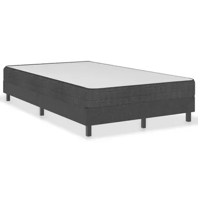 Image de vidaXL Lit boxspring gris foncé tissu 120x200 cm