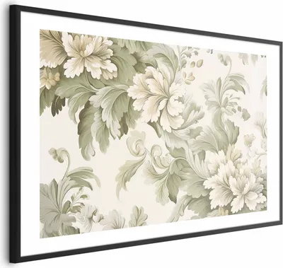 Immagine prodotto di Poster floreale vintage 60x40 cm con cornice nera con margine
