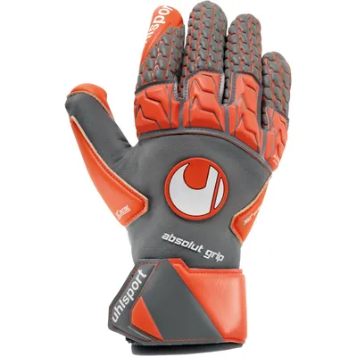 Imagen del producto de Guantes de portero Uhlsport Aerored Absolutgrip Reflex, color gris oscuro/rojo fluorescente/blanco, talla 8