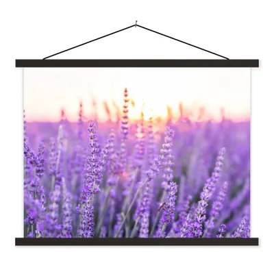 Produktbild von MuchoWow® Textilposter Lavendel - Nahaufnahme - Lila - Blumen 120x90 cm mit schwarzem Rahmen - Aufhänger für Poster