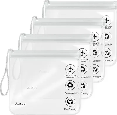 Produktbild von Aucuu 1L Flugzeug Beutel Flüssigkeiten Transparente Kulturtasche 20x20cm