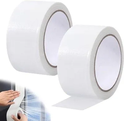 Immagine prodotto di Nastro sigillante per porte e finestre resistente al vento - confezione da 2 - nastro adesivo - nastro sigillante impermeabile e resistente al vento - striscia sigillante 50 mm x 20 m - colore bianco