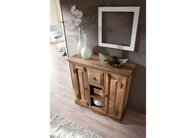 Produktbild von MASSIVMOEBEL24 Sideboard Sheesham 87x32x85 grau geölt LEEDS #45