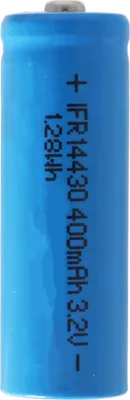 Produktbild von IFR 14430 400mAh 3,2V LiFePo4 batéria s hlavou 43,8x14,2mm, nechránená