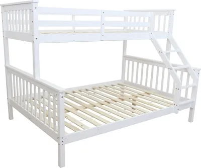 Zdjęcie produktu dla Kondela Łóżko piętrowe z listwami Bagira 90/140 90/140x200 cm - białe