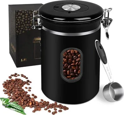Produktbild von Luftdichte Kaffeedose Edelstahl 1,8l mit CO2-Ventil