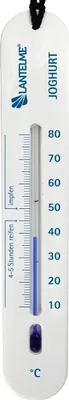 Produktbild von Joghurt Thermometer mit Schnur 20cm Temperatur 10°C bis 80°C Analog mit Impfmarkierungen Milch Joghurthermometer aus lebensmittelechtem Kunststoff