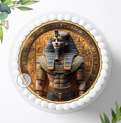 Produktbild von Für die Geburtstags Torte ein Tortenaufleger, Zuckerbild mit dem Motiv: Tutanchamun, Essbares Foto für Torten, Fondant, Ø 20cm, 2188z