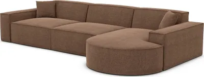 Produktbild von Strukturstoff L-Form Sofa Brevia Braun Rechts