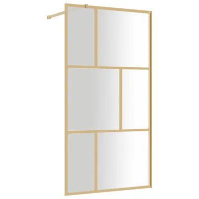 Produktbild von vidaXL Duschwand für Begehbare Dusche ESG Klarglas Golden 115x195cm