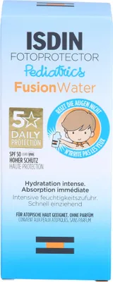 Produktbild von ISDIN Fotoprotector Pediatrics Fusion Water SPF 50 zum UV-Schutz und zur Pflege von Gesicht und Körper, 50 ml Creme