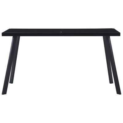 Image de vidaXL Table de salle à manger noire 140 x 70 x 75 cm verre trempé