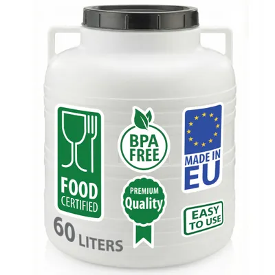 Produktbild von Weithalsfass 60 Liter Sauerkrautfass Regen Fass Gepäcktonne Camping weiß