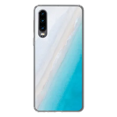 Produktbild von MuchoWow® Handyhülle Schutzhülle Hülle für Huawei P30 Strand - Meer - Blau Silikon Softcase Handy Hülle - Kartenbesitzer