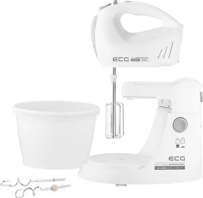 Produktbild von ECG RSM 4052 | Handmixer mit Drehschüssel | 5-stufige Geschwindigkeitsregelung | TURBO BOOST | Ständer mit motorgetriebener Drehschale 3,5 l |