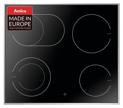 Produktbild von Amica EC 742 100 E, Schwarz, Integriert, 60 cm, Zonen-Induktionskochfeld, Keramik, 4 Zone(n)
