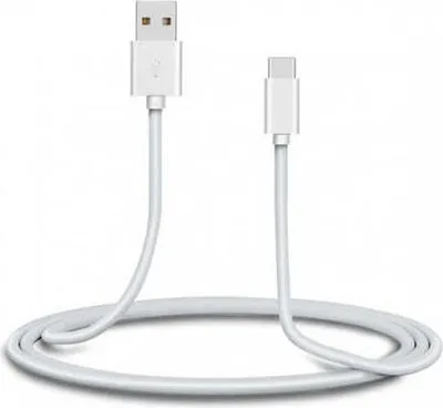 Produktbild von SYSTEM-S USB 3.1 Kabel 30 cm Typ C Stecker zu 2.0 Typ A Stecker Adapter in Weiß