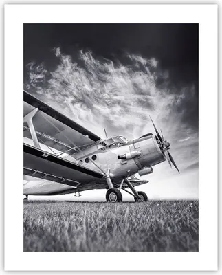 Produktbild von Poster - Poster ohne Rahmen - Flugzeug An-2 Schwarzweiß - 40x50 cm - Wand Bild - Wanddeko - Wandbilder - Kunstposter - Wandposter - Bilder - Kunstdruck - Wanddekoration - Wandbild - P2XPA40x50-4363