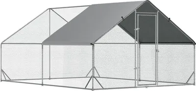 Produktbild von Hühnerstall Xxl Mit Freilaufgehege Geflügelstall Mit Schatten Dach Schloss Für 8-12 Hühner Ente Kaninchen Stahl 3 X 4 X 2 M