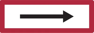 Produktbild von Dreifke® Feuerwehrschild, Richtungspfeil - DIN 4066 | Alu geprägt | 297x105 m...