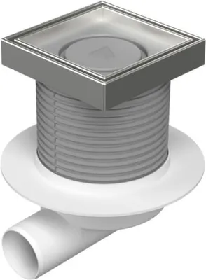 Image de Chud?j : siphon latéral D50, collerette, cadre en acier inoxydable, grille KERAMIK C 425 L