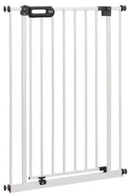 Image de BOMI® Barrière de sécurité bébé extra haute – Sans perçage – Fermeture automatique – Fonction blocage 90° – Barrière d’escalier et de porte – Blanc