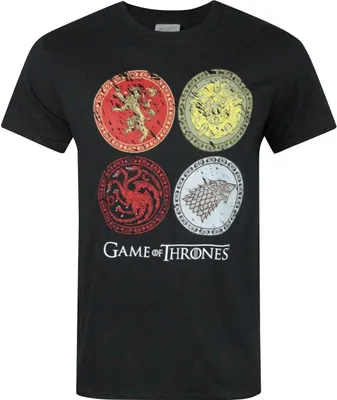 Produktbild von Game Of Thrones offizielles Herren House Crests T-Shirt NS5046 (S) (Schwarz)