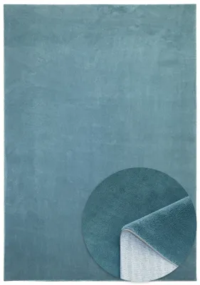 Produktbild von Relax Flauschiger Teppich - Superweich - Modern Einfarbig - Rutschfest - Waschbar bis 30° Grad - Felloptik - Wohnzimmer Schlafzimmer Kinderzimmer - Blau - 160cm x 230cm