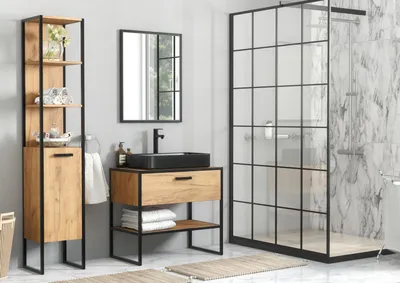 Immagine prodotto di Set di mobili da bagno Set di mobili da bagno Lavabo da bagno 3 pezzi Design per ambienti Set di mobili da bagno