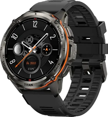 Zdjęcie produktu dla Maxcom Smartwatch FW111 Titan Chronos Black - solidna tytanowa obudowa i 1,32-calowy wyświetlacz