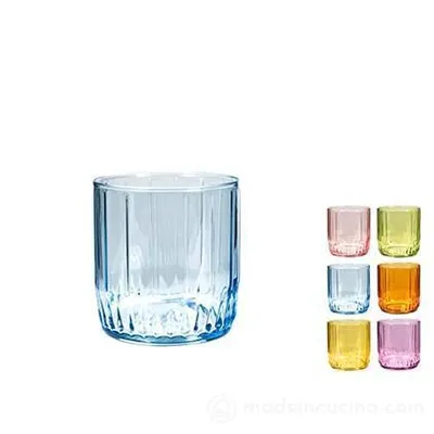 Immagine prodotto di Confezione 6 bicchieri leia in vetro colori assortiti cl 26.