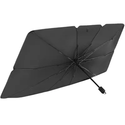 Produktbild von Faltbarer Auto-Sonnenschutz für Frontscheibe, 138 × 78 cm, UV-Schutz, Silber