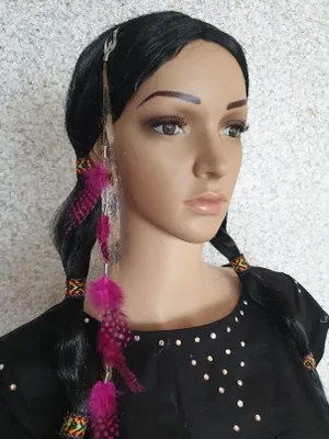 Produktbild von K83522012 lila Damen Feder Haarclip Federn