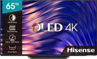 Produktbild von Hisense 65A85H OLED 164cm (65 Zoll) Fernseher -  4K - HDR, Dolby Vision IQ & Atmos - IMAX Enhanced - Filmmaker Mode - 120Hz - Alexa Built-in - Google Assistant - Game Mode Pro - DTS Virtual X