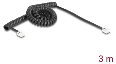Zdjęcie produktu dla DeLOCK 90224, 3 m, RJ-11, RJ-11, Czarny, Męska, Męska