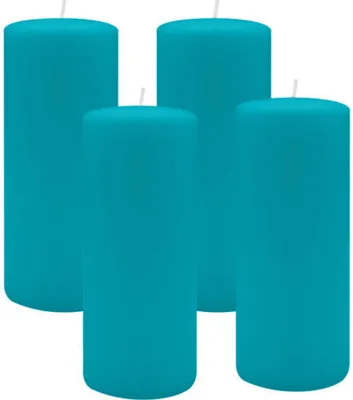 Produktbild von 4er Set Adventskranzkerzen Ocean Blau Ø 50 x 200 mm
