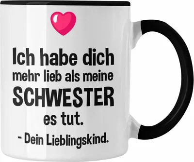 Produktbild von Trendation - Lieblingskind Muttertag Vatertag Tasse Geschenk Kinder Sohn Tochter Mama Tasse mit Spruch (Schwarz)