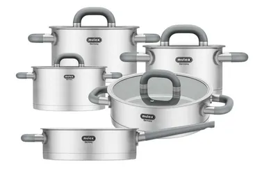 Produktbild von Mulex LUGANO Edelstahl Topfset 6tlg. + Servierpfanne + Stielpfanne im Set