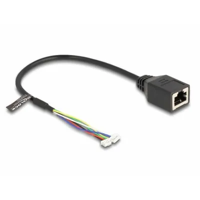 Produktbild von Delock Kabel RJ45 Buchse zu Pfostenbuchse 1,25 mm 4 Pin und Pfostenbuchse 1,25 mm 6 Pin Cat.5e 30 cm schwarz